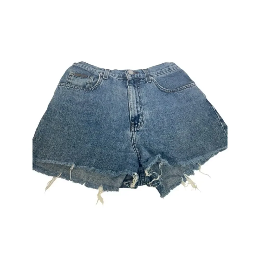 Calvin Klein Shorts Denim Jeans Stud Pocket Size 8 cutoff Y2K